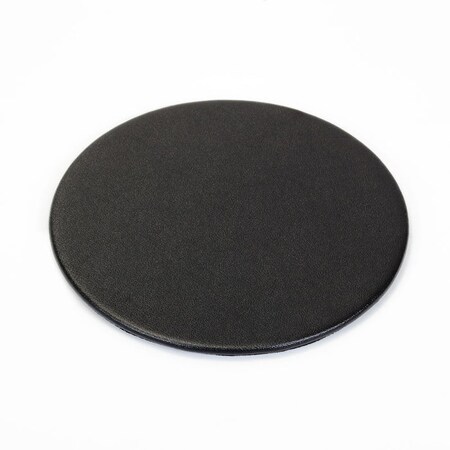 Dacasso Black Leatherette Round Coaster with Thin Metal Core AG-1354